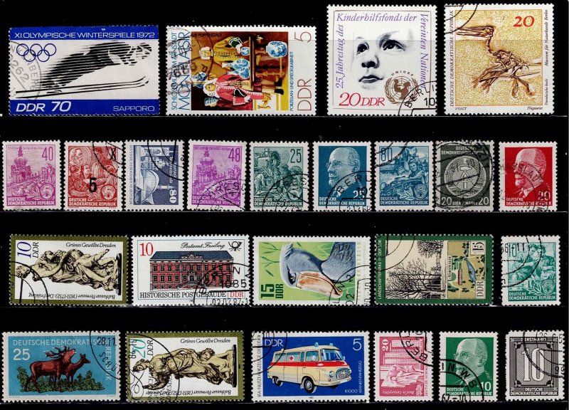 GERMAN DEMOCRATIC REPUBLIC LOT OF 100 DIFFERENT USED STAMPS # 3
