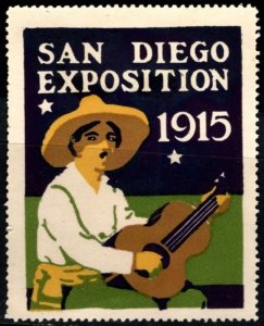 1915 US Poster Stamp Panama–California Exposition San Diego Unused