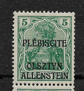 Germany Allenstein 1920, 5pf, Scott # 1, VF MNH**OG