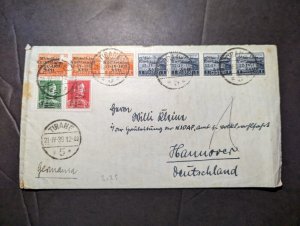 1939 Albania Constitutional Assembly Overprint Cover Tirane to Hannover Germany