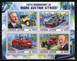 SIERRA LEONE 2018 140th BIRTH ANNIVERSARY OF ANDRE GUSTAVE CITROEN  SHT  MINT NH