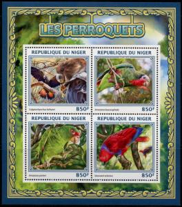 NIGER 2016 PARROTS  SHEET MINT NH