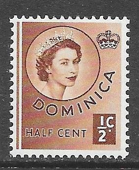 Dominica 142: 1/2c Queen Elisabeth II, MH, F-VF