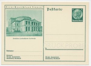 Druckprobe - Postal stationery Germany Theatre Karlsruhe