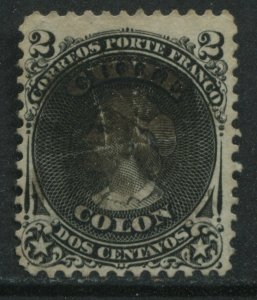 Chile 1867 2 centavos black used