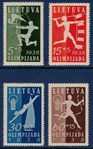 LITHUANIA 1938 National Olympiad; Scott B43-46; MNH