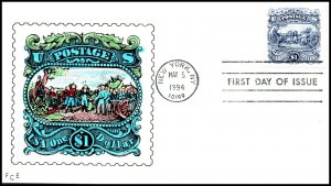 Scott 2590 $1.00 Saratoga Frank Ellis Hand Painted FDC 11 Of 15