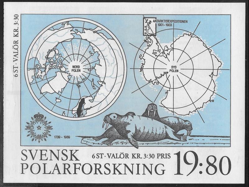 SWEDEN SC# 1754a  COMP BK/T/6  FVF/MNH 1989