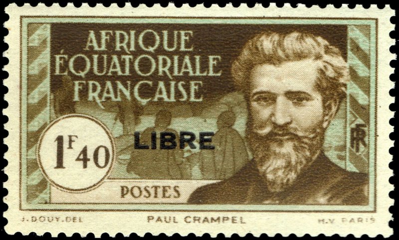 French Equatorial Africa #110  MNH - 1.40fr Paul Crampel Issue Ovptd. Libre...