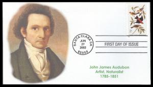 #3650 John James Audubon Homespun FDC