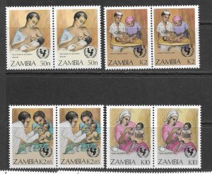 Zambia 440-3 MNH Children set cpl. x 10 sets vf.  2022 CV $35.50