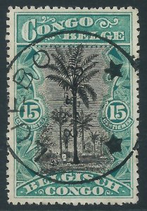 Belgian Congo, Sc #48, 15c Used (LUEBO CDS)