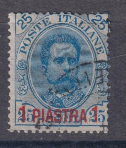 ITALIAN LEVANT LA CANEA 1900 Humbert I 1pi on 25c overprinted used / M657