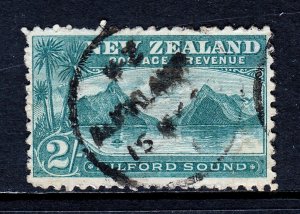 NEW ZEALAND — SCOTT 121 — 1903 2/- MILFORD SOUND, LAID PAPER — USED — SCV $210