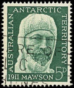 AUSTRALIAN ANTARCTIC TERRITORY Sc L7 VF/USED - 1961 5p Sir Douglas Mawson-Sound