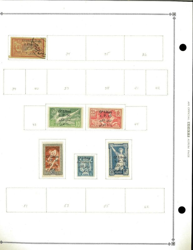 Lebanon 1924-1942 M & U Hinged on scott Blank Pages