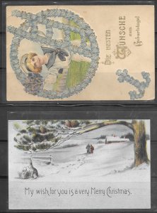 2 Used Postal Cards Collection / Lot (my1528)