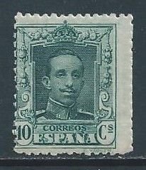 Spain #335a NH 10c King Alfonso XIII - Blue Green