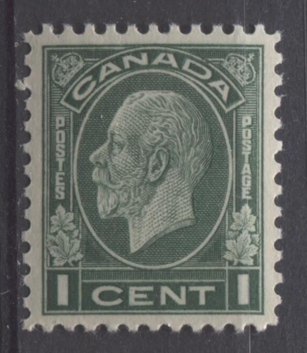 Canada #195d 1c Dp Dull Green 1932-35 Medallion Issue Yelsh Crm Flat SUP-98 NH