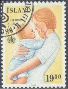 ICELAND 668 USED 1988 WHO, 40th ANNIVERSARY