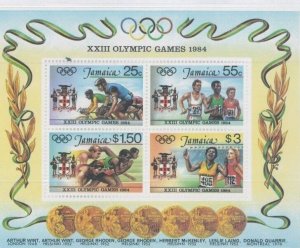 JAMAICA Souvenir Sheet #580a MNH  - OLYMPIC GAMES 1984 - FB78