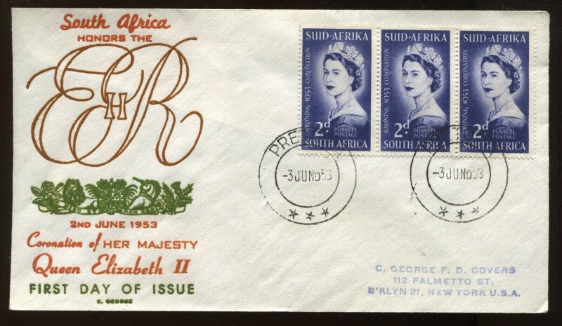 South Africa 1953 QEII cacheted Coronation cover 