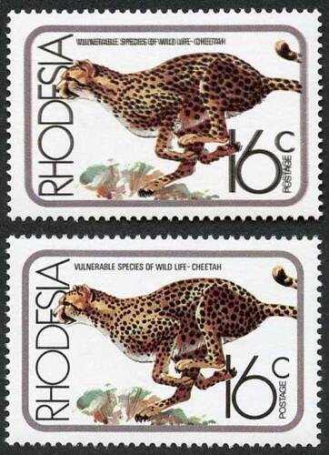 Rhodesia ZWE1064 1976 16c Cheetah Variety DOUBLE PRINTING U/M 