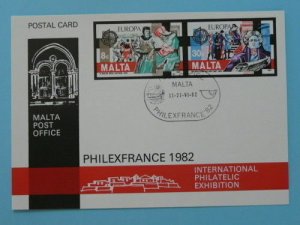 stamp expo Philexfrance Europa 1982 postal stationery card Malta