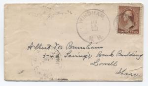 1887 Windham NH shield in circle fancy cancel on #210 cover [y2413]