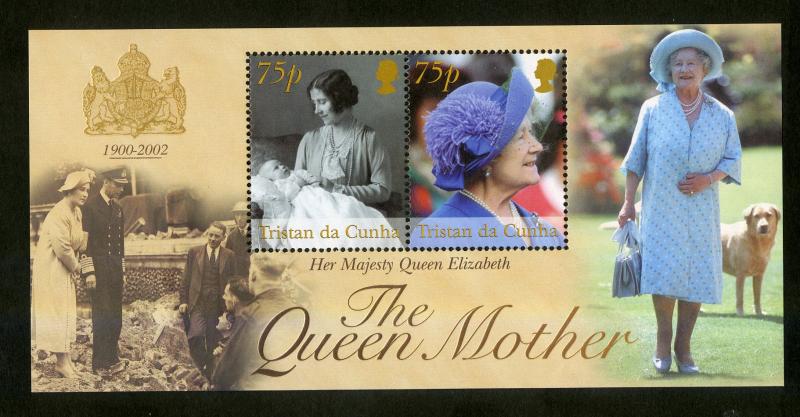 TRISTAN da CUNHA 717 S/S MNH SCV $9.00 BIN $5.50 QUEEN MOTHER