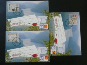 postal history Sindelfingen exhibition 1996 set of 3 maximum card Norway 84670