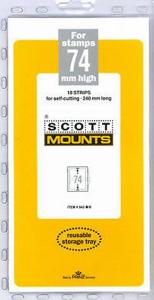 Prinz Scott Stamp Mount 74/240 mm - CLEAR - Pack of 10 (74x240 74mm)  STRIP  942