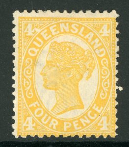 Queensland  1907 4p Yellow Die I SG 293 Mint D424 ⭐⭐⭐⭐⭐⭐