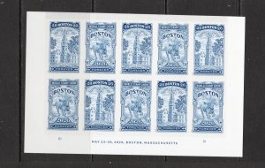 Scott#  6029-6030  unused   MNH plate block of 10 Boston
