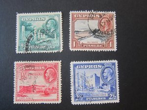 Cyprus 1934 Sc 126,128-130 FU