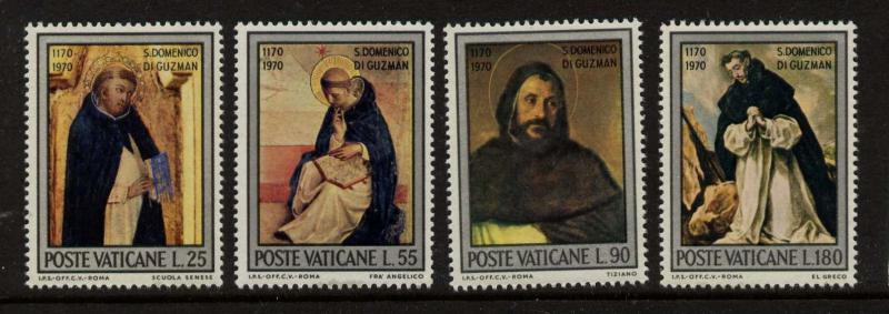 Vatican 509-12 MNH St Dominic de Guzman, Art