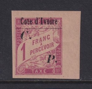 Ivory Coast, Scott Q33 (Yvert CP19), MLH, signed