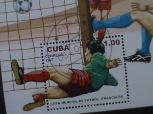 ​CUBA-1998-SC#3901 FRANCE'98 WORLD CUP SOCCER CHAMPIONSHIPS- CTO-NH: S/S VF