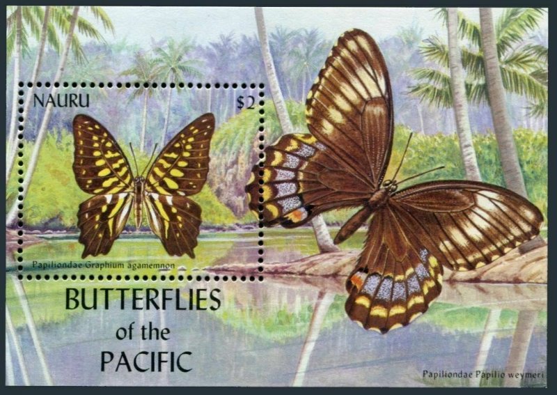 Nauru 498 sheet,MNH. Butterflies of the PACIFIC,2002.Graphium agamemnon.