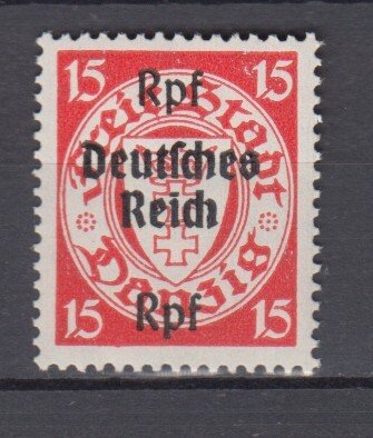 WWII Third Reich 1939 Danzig Overprinted Michel 722 MNH Luxe