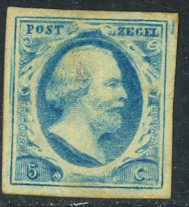 NETHERLANDS 1852 5c Blue King William III Sc 1 MH