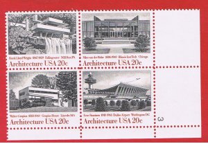 #2019-2022  MNH OG plate block of 4  Architecture  Free S/H