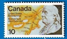 CANADA SCOTT#691  1976 AMERICAN REVOLUTION BICENTENNIAL - BEN FRANKLIN - MNH