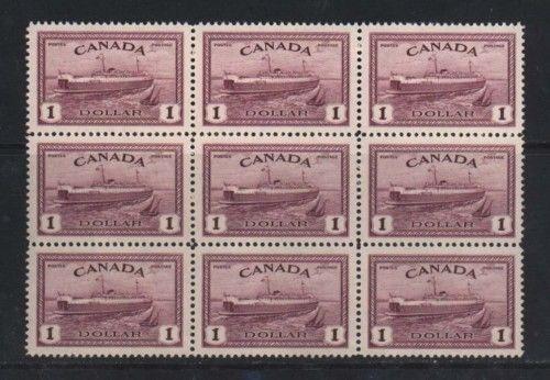 Canada #273 XF/NH Spectacular Block Of Nine