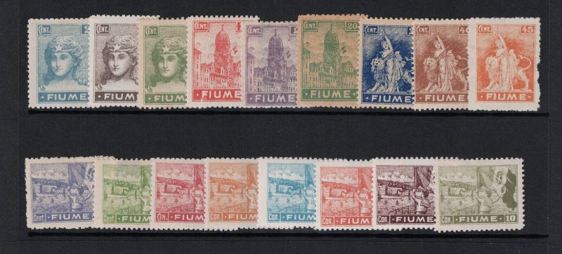 Fiume SC# 27 - 43 Mint Hinged / Few Few Gum Faults Lower Values - S19209