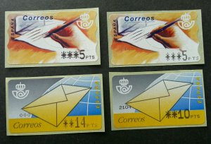 Spain ESPANA Letter Writing 1994 1995 Mail Postal ATM (Frama Label stamp) MNH
