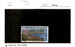 New Zealand, Postage Stamp, #377 Used, 1965 Wellington (ABD)