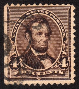 1890, US 4c, Lincoln, Used, Sc 222