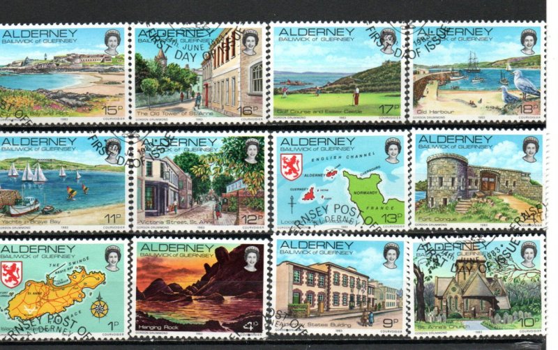 Alderney 1-12 used