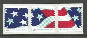 # 4961-3 2015 Stars & Stripes Coil strip of 3 Mint NH